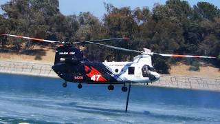 CH-47 Chinooks Silver Lake Getting Water to Flight Boyle Heights Warehouse Fire Coulson Aviation