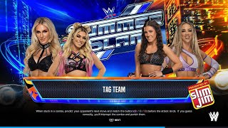 Wwe 2K24 Charlotte Flair And Alxya Bills Vs Chelsea Green And Katana In Two Tag Team Match.