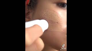 Open pores makeup tutorial#makeup #fashio#weirdmakeup #asmr #skincare #asmrskin care#nails screenshot 4