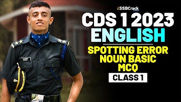CDS 1 2023 Exam English 100 Days Crash Course - Spotting Error Noun Basic - Class 1