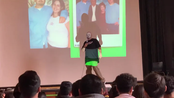 Danny Contreras speaking at a Middle School