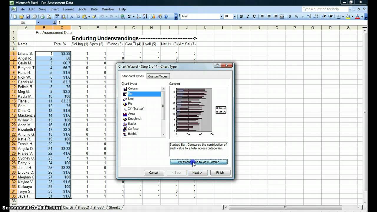 How to insert a graph in an Excel Spreadsheet - YouTube