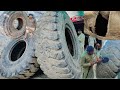 Heavy Duty Loader Tire Repairing | Damage tire repair | big loader tire | Full video