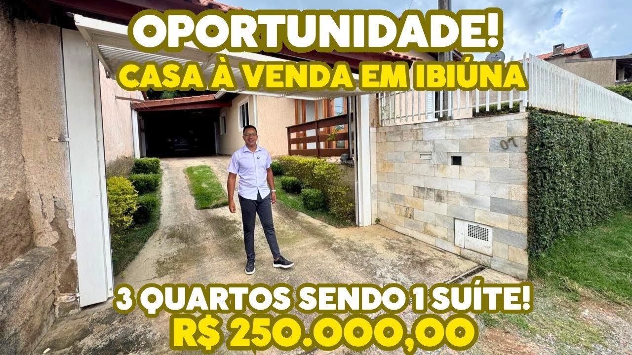Casa 3 dormitórios a venda no interior de SP IBIÚNA POR 250.000,00