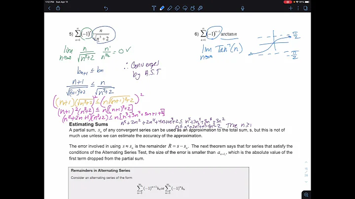 Calculus II Section 5.5 Alternating Series Test