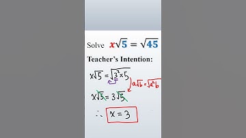 Solve x√5 =√45. [Teacher vs. Student] #shorts