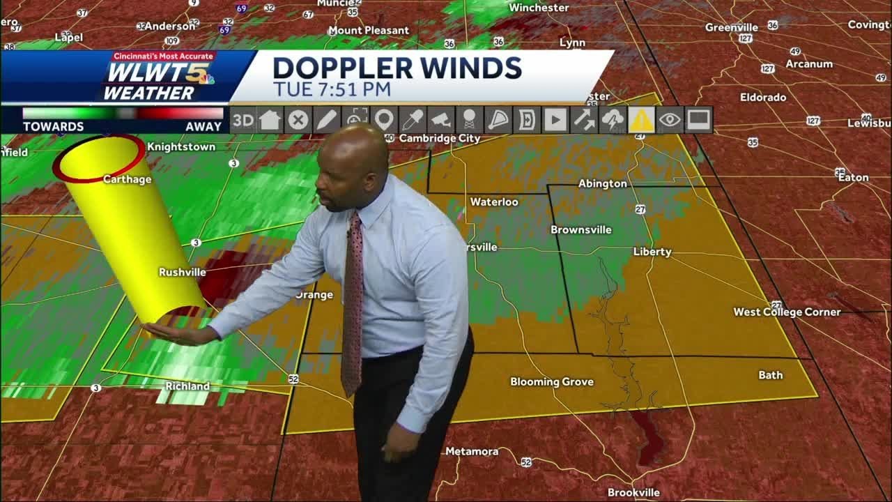 Severe thunderstorm warning issued for parts of southeast Indiana - YouTube