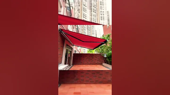 Retractable awning = Waterproof sunshade + led light roof😁 #roof #patio #decor #awning #shade