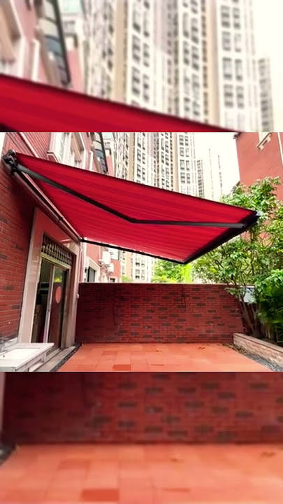 Retractable awning = Waterproof sunshade   led light roof😁 #roof #patio #decor #awning #shade