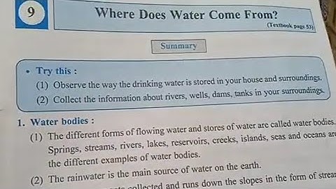 Std. 3 EVS.1 Lesson 9 Where Does Water Come From Digest