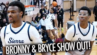 Bronny James First Dime To Bryce James In Game Central Catholic Vs Sierra Canyon