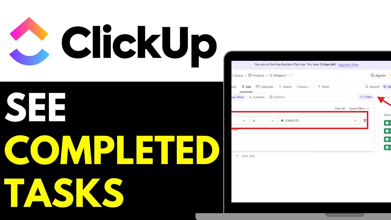 How to See Completed Tasks in Clickup 2025 (EASY GUIDE) - YouTube