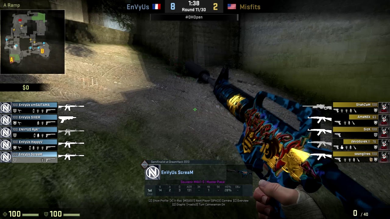 CS:GO POV Demo EnVyUs ScreaM (34/17) vs Misfits (de_cobblestone) - YouTube
