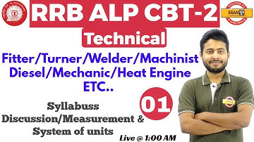 Class 01 ||#RRB ALP CBT-2 Technical | Fitter / Turner etc. | By Vivek Singh Sir