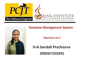1. Database Management System | Task 01 | 1st Year | Java Institute.