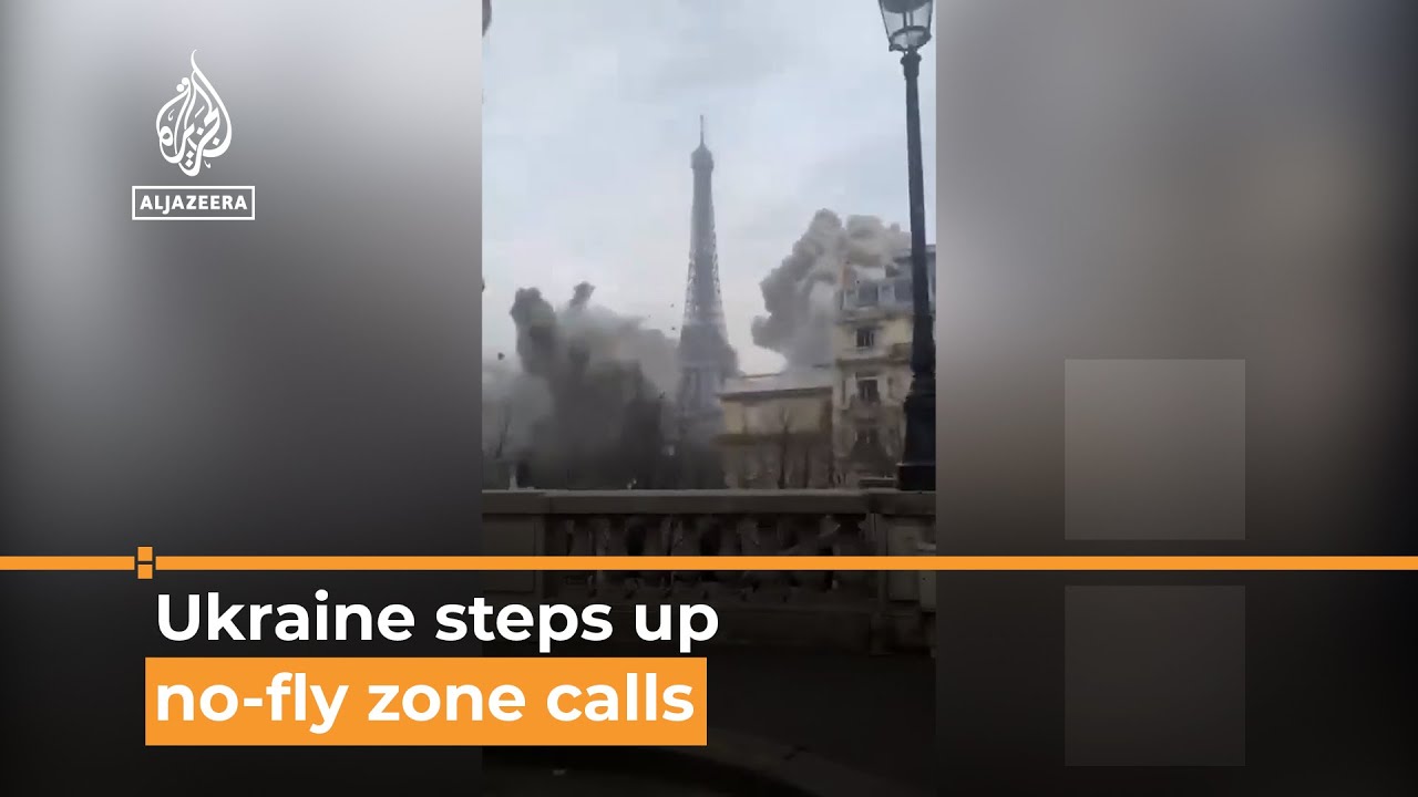 أوكرانيا تُصعّد دعواتها لفرض منطقة حظر طيران بنشر فيديو "هجوم باريس" | قناة الجزيرة الإخبارية