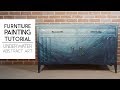 Furniture Painting Tutorial  |  Underwater Abstract Art with Fusion Mineral Paint and Gold Leaf