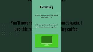 Excel Formatting tips
