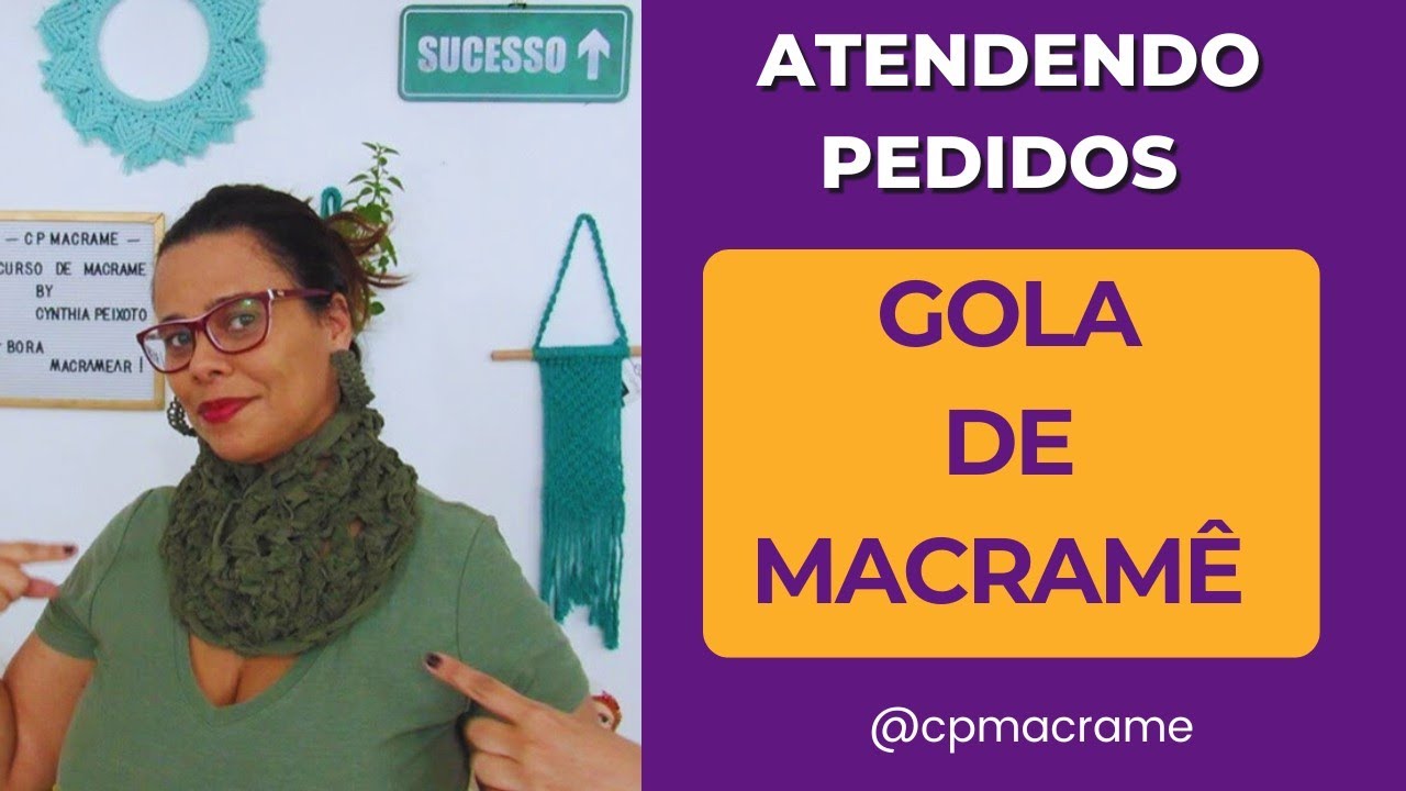 GOLA DE MACRAMÊ  COM FIO DE MALHA  - ATENDENDO PEDIDOS