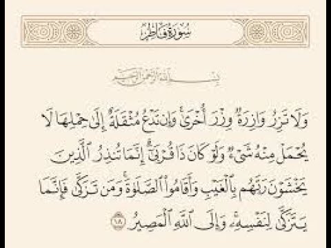 تفسير ولا تزر وازرة وزر أخرى وإن تدع مثقلة إلى حملها لا يحمل منه شيء ولو كان ذا قربى