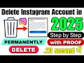 Instagram Account Delete Kaise Kare Permanently 2025 | How to delete instagram account |Insta delete