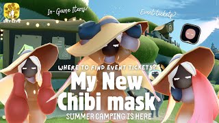 MY NEW BLACK CHIBI MASK! 🖤🏕️ Summer Camping ALL-IN-ONE Guide | Sky CotL screenshot 3