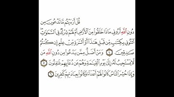 سورة الأحقاف 2 القسم الثاني تكرار كيفي من .. قل أرأيتم ما تدعون .. إلى .. كافرين #quran #قرآن