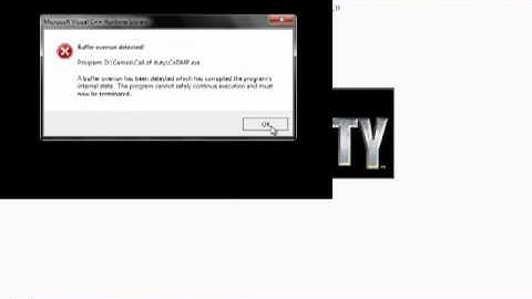 Call of Duty 1 Error Win7 Buffer overrun detected! ~problem fixed~