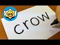 Very Easy ! How to turn words CROW（Brawl Stars）into a Cartoon - How to draw doodle art