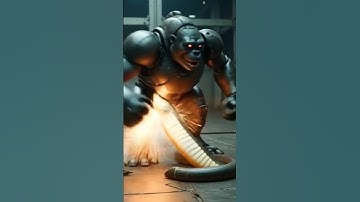 fight between gorilla robot and king cobra #gorilla #robot #ai #shorts