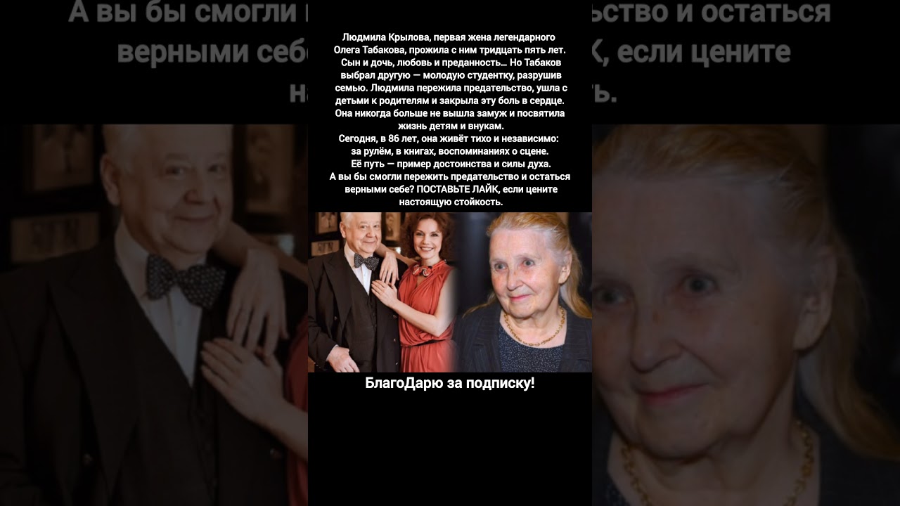 Людмила Крылова Актриса Российский Театр Кино Семья Олег Табаков История 