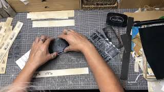 Stamping embellishments on coffee dyed paper