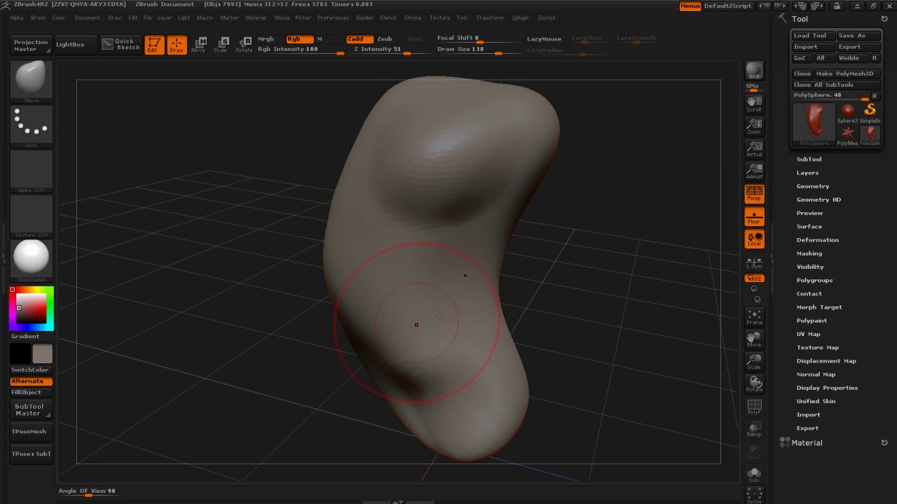 moving in zbrush