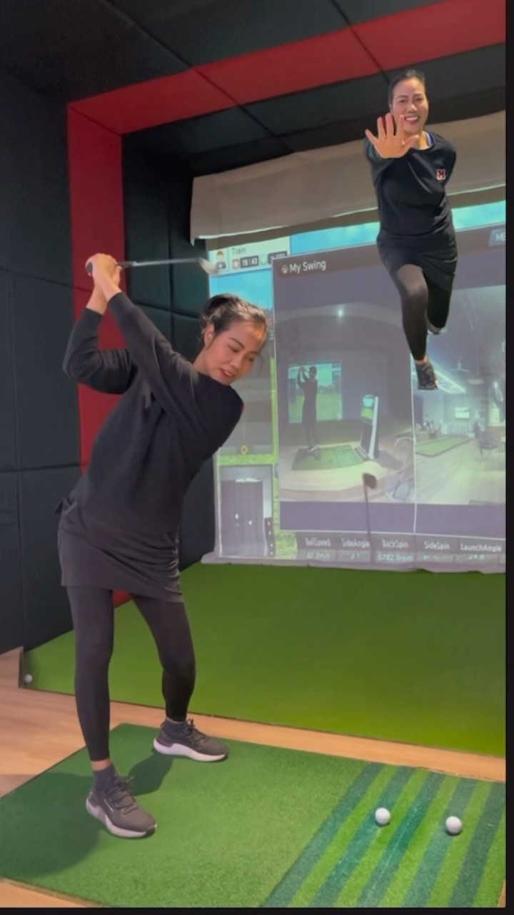 (Golf familyVN)bắt chước trend đánh fullswing ??#golf #funny #shorts
