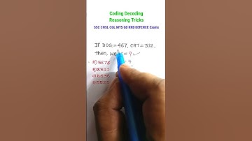 Coding Decoding | Coding | Decoding | Reasoning Tricks SSC CGL GD CHSL MTS RRB WBPSC |#shorts
