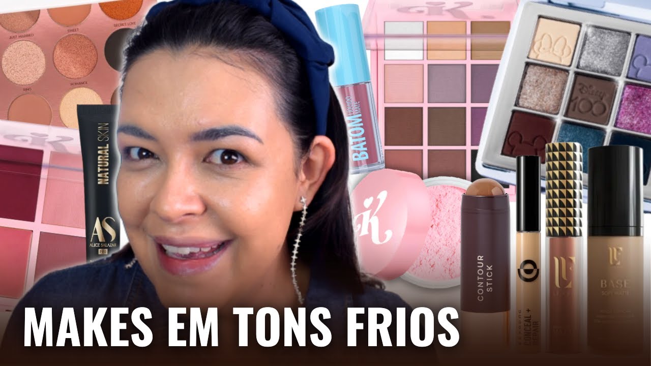 MAQUIAGEM EM TONS FRIOS + INDICAÇÃO DE PRODUTOS | 1 Paleta 2 Tipos de Olhos com 12 Shades