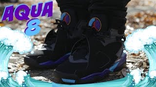 jordan aqua 8 on feet