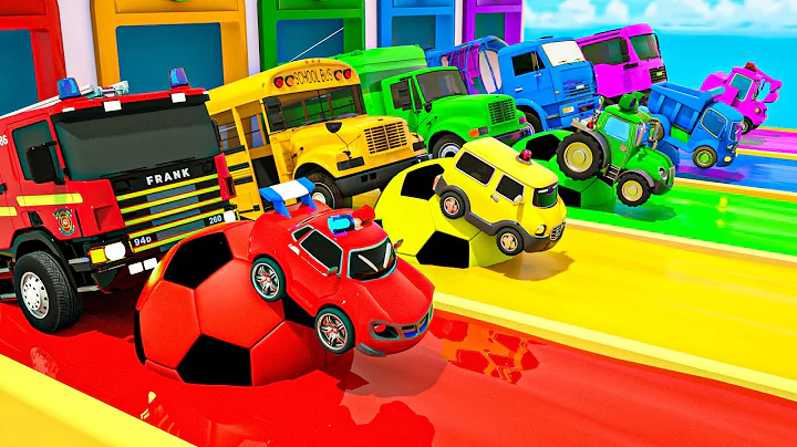 The Wheels on The Bus + Bingo Song - School Bus and Big Footballs. Baby Nursery Rhymes & Kids Songs