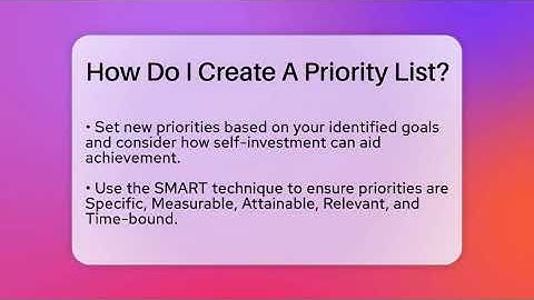 How Do I Create A Priority List? - The Personal Growth Path