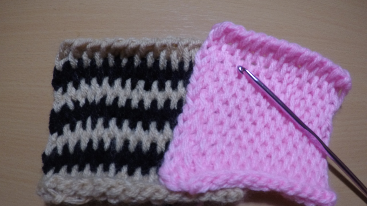 كروشية تونسي  الغرزه الكلية tunisian crochet full stitch