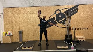 Alt kettlebell dead stop clean + press