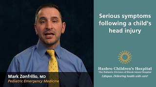 Serious symptoms following a child's head injury