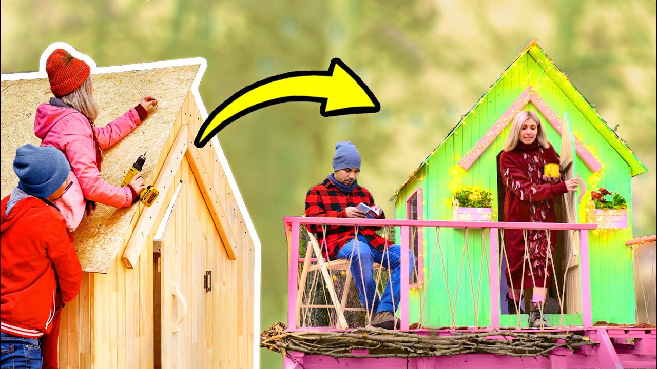 Welcome to our TREEHOUSE! Easy DIY Project For Beginners with Pallets and Workshop Gadgets