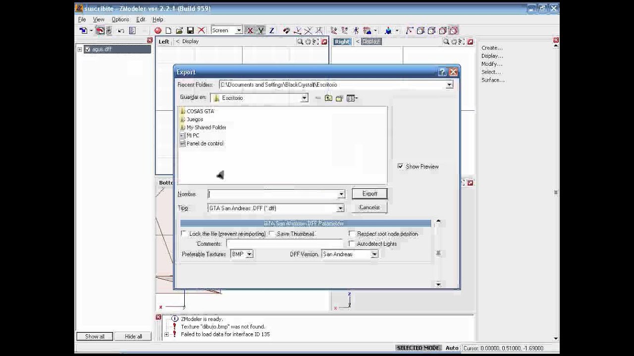 Como Pasar un archivo Z3D a DFF con zmodeler. - YouTube