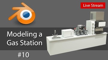 Modeling a Gas Station with Blender #10