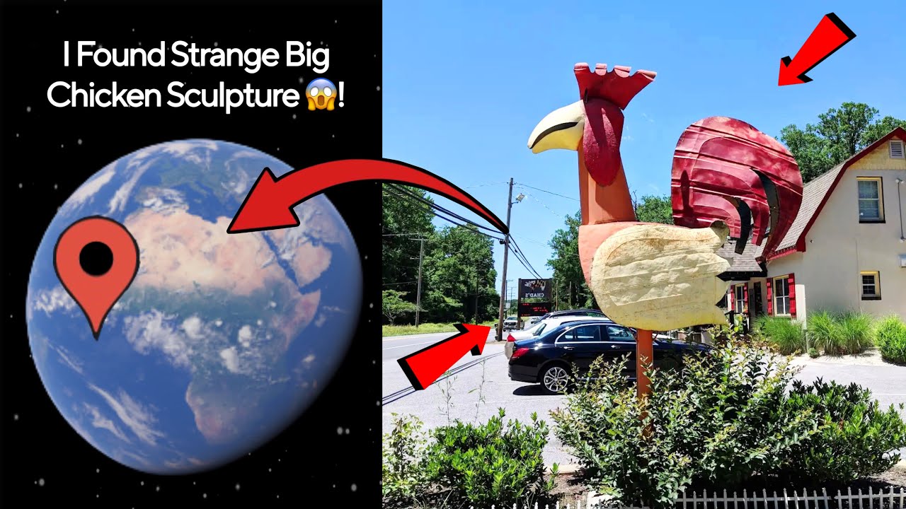 😨I Found Strange Big Chicken Sculpture On Google Earth & Google Maps!