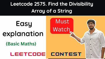 Leetcode 2575 Find the Divisibility Array of a String Hindi