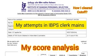 Mains exam attempts and Score analysis of IBPS clerk|How I did it in maiden attempt?🥰 #subscribe