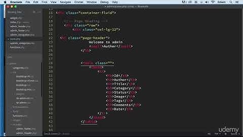 1 Creating a HTML table in admin to display a list of posts - CMS POSTS - PHP COURSE CMS PROJECT