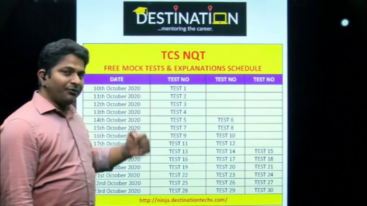 ABOUT TCS NQT FREE ONLINE MOCK TESTS AND EXPLANATION SCHEDULE | TCS NINJA PREPARATION